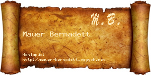 Mauer Bernadett névjegykártya